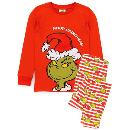 The Grinch Barn/Barnkläder Åtsittande Julpyjamas Set 3-4 År