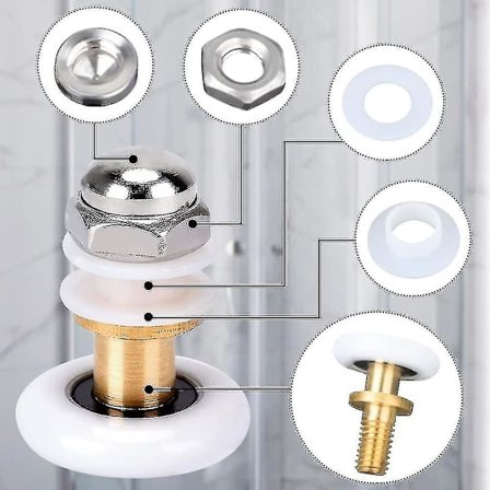 Suxm Duschdörrsrullar 25mm Glidande Duschdörrar Hjul Ersättning För Duschkabin Duschrum Showe8pcs