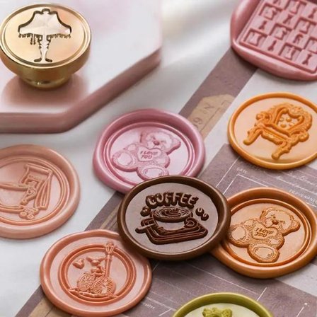 Wax Seal Stamp Replace Head Sealing Wax Cute Copper Head Fire Lacquer Afternoon Tea DIY Invitation Envelope Decoration Tool
