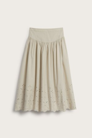 Newbie | Kjol med broderi Newbie Woman | Beige