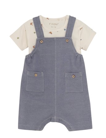 Fixoni Set W. Body & Romper Sweat - Cream - 74