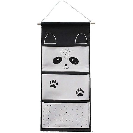 Hängande förvaringsorganisatör för barnkammare med 3 tygfickor för dörr eller garderob