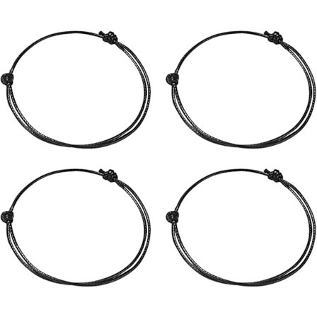 4 armband i enkel stil, vänskapsarmband, lyckoarmband, vävda armband, justerbara armband, lämpliga för män och kvinnor (svart)