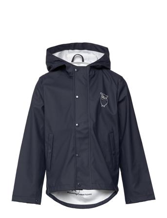Short Rain Jacket - Vegan Outerwear Rainwear Jackets Sininen Knowledge Cotton Apparel