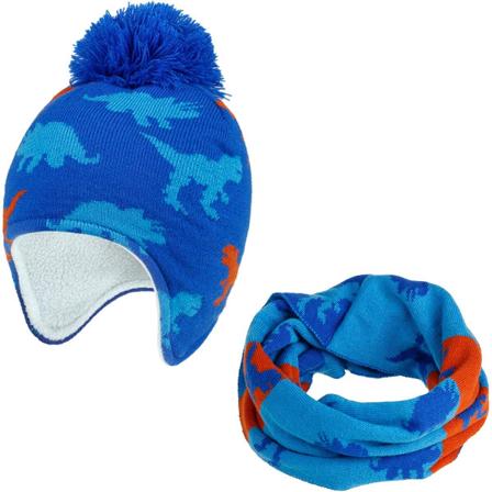 2 i 1 Børne Hue og Halstørklæde Vinter Tyk Varm Fleece Foring Strik