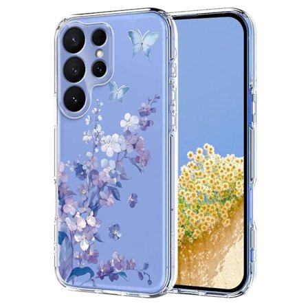 Mobilskal till Samsung Galaxy S26 Ultra TPU Blommönster - Violer