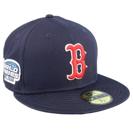 New Era - MLB Bleu fitted Casquette - Boston Red Sox Side Patch 59FIFTY Navy Fitted @ Hatstore