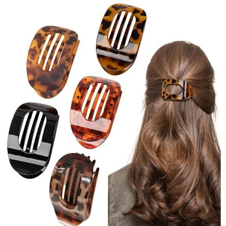 Hårnål, 5 stk., Hårtilbehør, Hårklemme, Buede flade klemmer, Flad klo-klemme til kvinder, Velegnet til daglig brug, sport, kørsel, farve