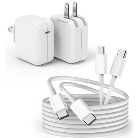 USB C Oplader til MacBook Air MacBook Pro 13 14 15 16 tommer, M1 M2 M3 Apple Laptop Opladning, 2-pak 30W USBC Strømadapter, Kompatibel med iPhone 17/