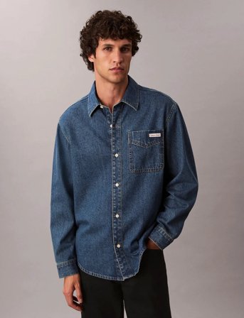 Calvin Klein Jeans Classic Harbour Blue Overshirt - Blue - M