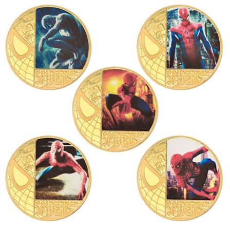 Spider-Man Coin Super Hero Jubileumsmynt Guldmetallmynt Souvenir för Samlare Fans Collection
