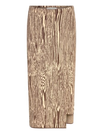 Malina | Lois Jacquard Knitted Wrap Midi Skirt | M