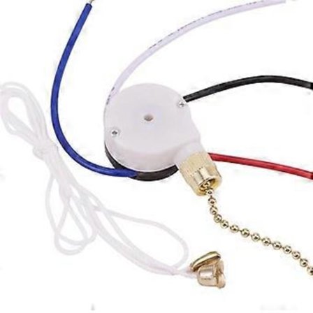 Takfläkt Strömbrytare Kit 3 Hastigheter 4 Trådar, Fläkt Strömbrytare Dragkedja Hastighetskontroll Strömbrytare, ZE-208S Dragtråd Strömbrytare med Rep 