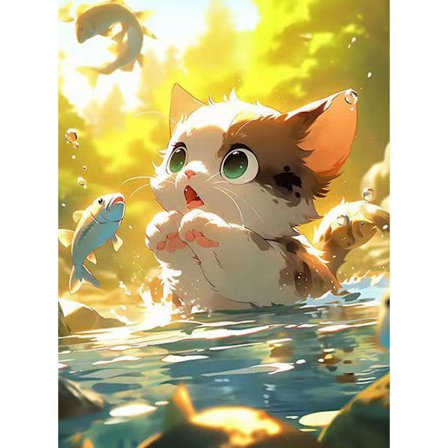 30x40cm 5D DIY timanttimaalaus täydellinen, söpöjä eläimiä sarja #F, DIY timanttitimantti