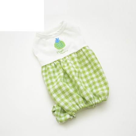 Husdjurskläder Vår- och sommarhundoveraller Pumpabyxor Teddy Pomeranian-kläder Green Grid XXL