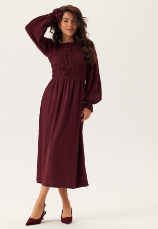 BUBBLEROOM - Structure Long Sleeve Midi Dress - L