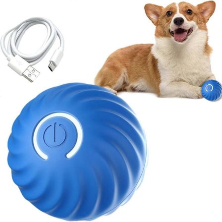 Selvrullende bold til hunde, smart selvkørende bold med 2 tilstande og lang batteritid, intelligent drillebold til katte med udskiftelig skal