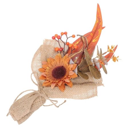 Rustiikkinen syyskukkakimppu, realistinen vaahteranlehtikimppu, koristeellinen pellavainen, elävä sisustus, 30x18cm, vähän huoltoa vaativa, 1 kpl