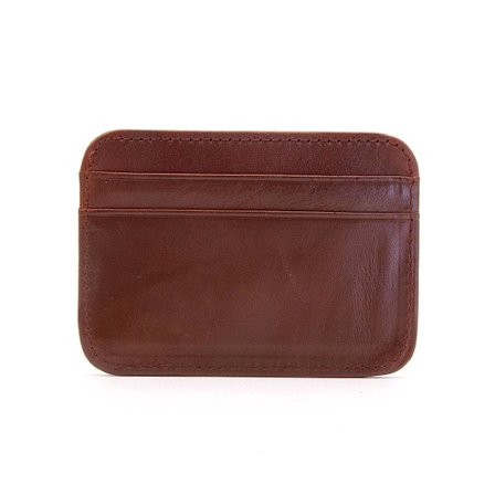 Smidig liten kortholder i lær "Bradley" - Brun