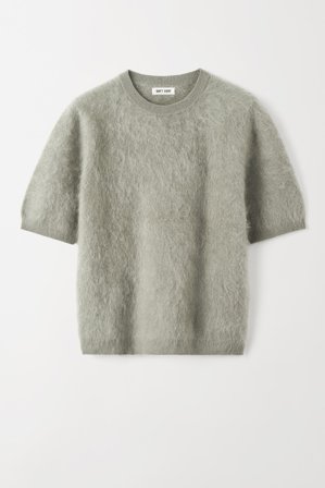 Soft Goat - Brushed Short Sleeve - Kaschmirpullover für Damen - S - Sage Green
