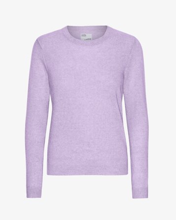 Women Light Merino Wool Crew - Soft Lavender XL