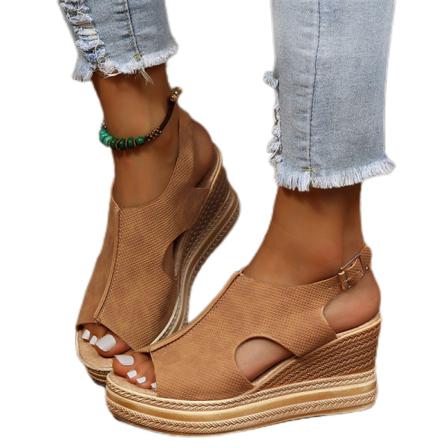 Kvinnors Sandaler Med Öppen Tå Och Ankelrem Platformsandaler