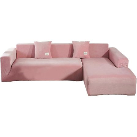 Kulmasohvan Päälliset 1 kpl Joustava Sametti L-muotoinen Sohvan Päällinen Elastinen Kulmasohvan Huonekalusuoja 2 kpl Tyynynpäällisillä
