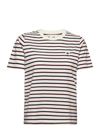 Mia Stripe T-Shirt Patterned Double A By Wood Wood