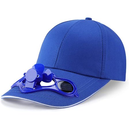 Sommar Solar Powered Kylfläkt Baseball Cap Solskyddsmössa, Solar Fläkt Cap, Blå