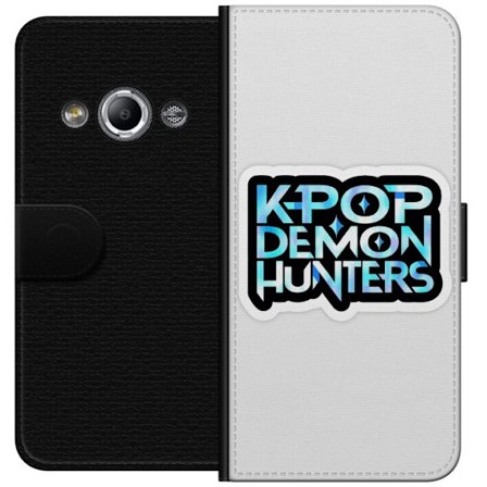 Yhteensopiva Lompakkokotelo Samsung Galaxy Xcover 3 Kpop Demon Hunters Logotyyppi Holografinen Sininen Säteilevä Suunnittelu