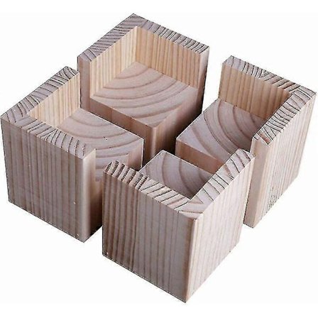 4-pack Trämöbelhöjare, 5x5x5cm Säng- och bordslyftfötter Benförlängare[JUN]