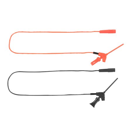 2-pakning svarte røde bananplugg testledninger med 2 mm klips kroker