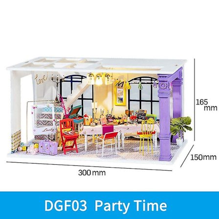 Robotime rolife diy dukkehus tre miniatyrhus håndlagde leker til bursdagsgave(Som bilde,Dgf03)