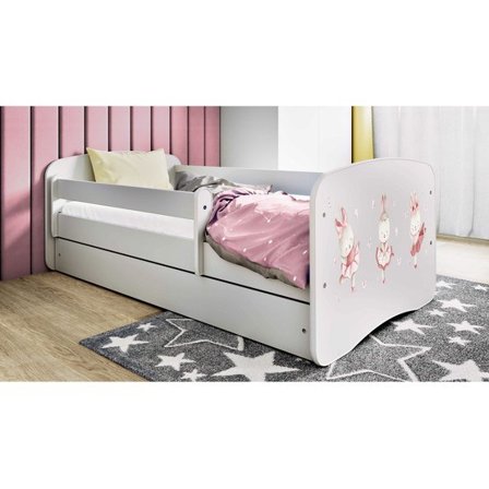 Kocot Kids Barnsäng - Babydreams Vit Med Madrass - Kaniner 140x70 Cm - Litenleker