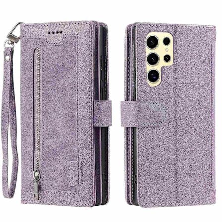 Samsung Galaxy S25 Ultra -puhelinkotelo PU-nahkaa vetoketjullisella lompakolla ja 9 korttipaikalla - Perfet Style F