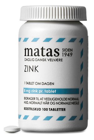 Matas Striber Zink 8 mg 100 tabl., Helse & Madvarer, Mineraler, Zink