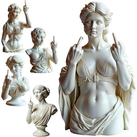 Venusstatue - Dristig gresk gudinne Afrodite Resinfigur, Venusbyste-skulptur i romansk stil med attitude, unik hylleinnredning for hjem og kontor D 1 