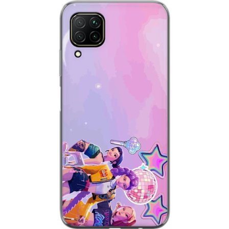 Kompatibel Mobilcover til Huawei P40 lite Futuristiske popidoler i neonfarver med discoelementer, stjerner og pastelfarvet rumhimmel.