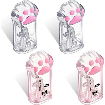 4 stk Søte Kattepote Blyantspisser Kawaii Manuelle Blyantspisser Barn Katteklo Blyantspisser