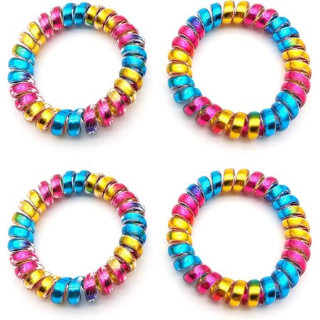 Spiral hårstrikk, 4 stk spiral hårstrikk elastisk, strekkbar hårstrikkbånd, sporløs hårringtelefon