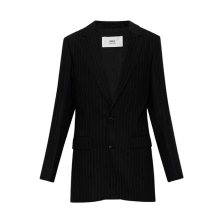 Ami Paris, Single-breasted blazer Zwart, Dames, Maat:S,wol