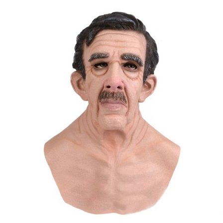 Halloween Old Man Latex Mask Smokingh Bestemor Bestefar Hodeplagg