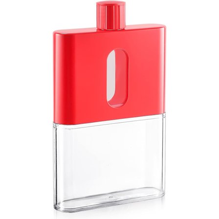 Platt vattenflaska, resevattenflaska bärbar läckagesäker vattenflaska för utomhussporter camping gym