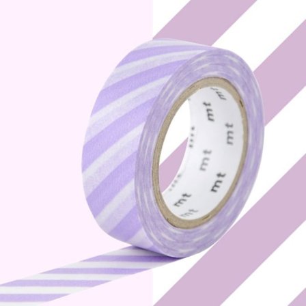 Maskingtape - MASKING TAPE (MT) - Lilla - 1,5 cm x 7 m - Washi papir - Genplacérbar