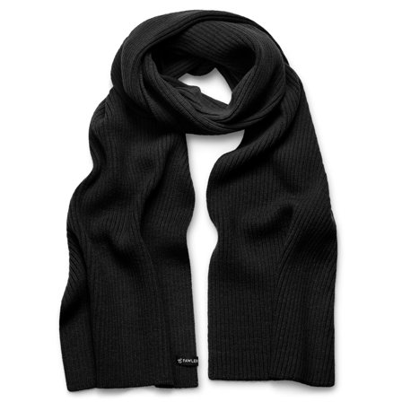 Arctic | Black Rib Knitted Wool Blend Scarf for Men - Winter Scarves