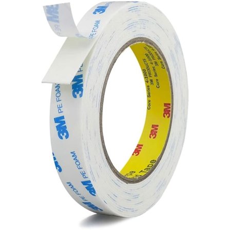3M Ekstra Sterk Dobbeltsidig Klebende Tape, Vanntett Hvit PE Skum Klebende Mark-Free Monteringsteip 3m Lengde 1,5cm Bredde for Hjem og Bildekorat