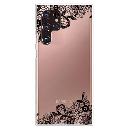 Deco Samsung Galaxy S22 Ultra Suojakotelo - Lace Flower Black