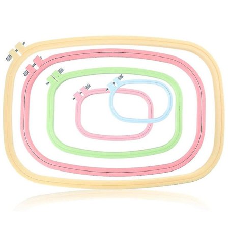 Kompatibel med 5 stk ABS Plast Broderirammer Sett Kvadratisk Hoo