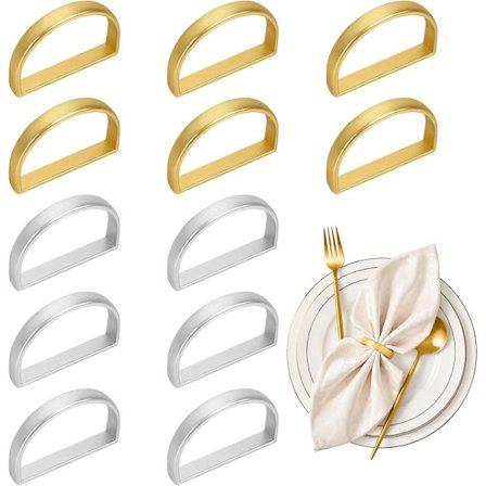 12 serviettringer - gull serviettring - serviettringer borddekorasjon - serviettring - gull serviettringer