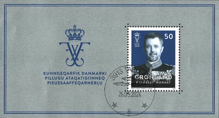 Grønland - Kong Frederik X - Stemplet miniark